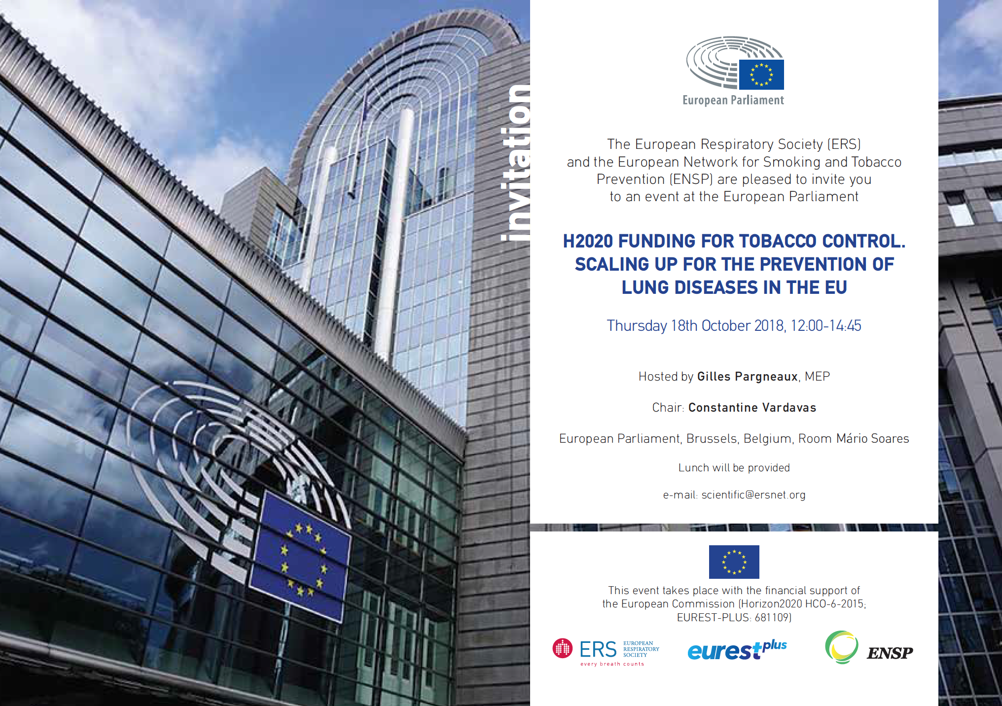 Event announcement: Horizon 2020 Funding for Tobacco Control